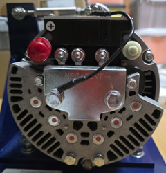 4890AA Mounted in Bracket Rear View Close 12vdc apx. 320amp, Externally Regulated, 4in Dual Foot Mounting